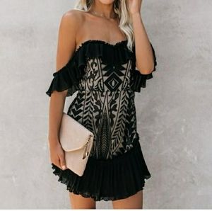 Vici Bouquet Toss Lace Off The Shoulder Dress